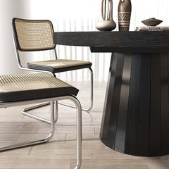 Japandi Style Extendable Oak Veneer Dining Table