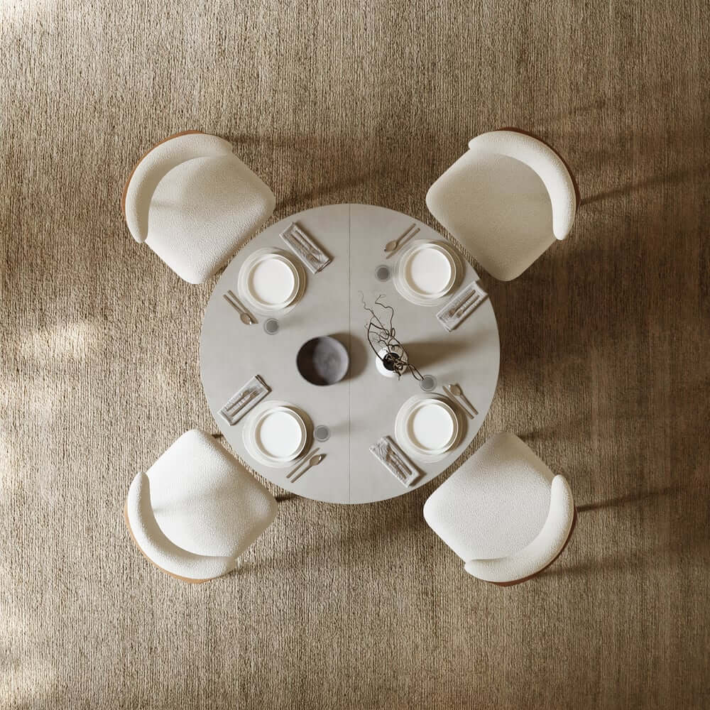 Japandi Style Extendable Oak Veneer Dining Table