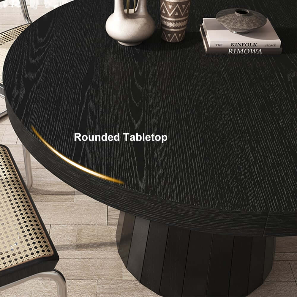 Japandi Style Extendable Oak Veneer Dining Table