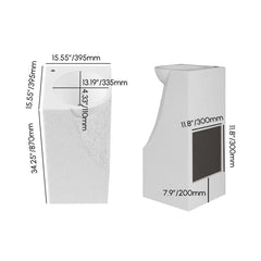 Japandi Style Stone Resin Freestanding Pedestal Sink Dimensions