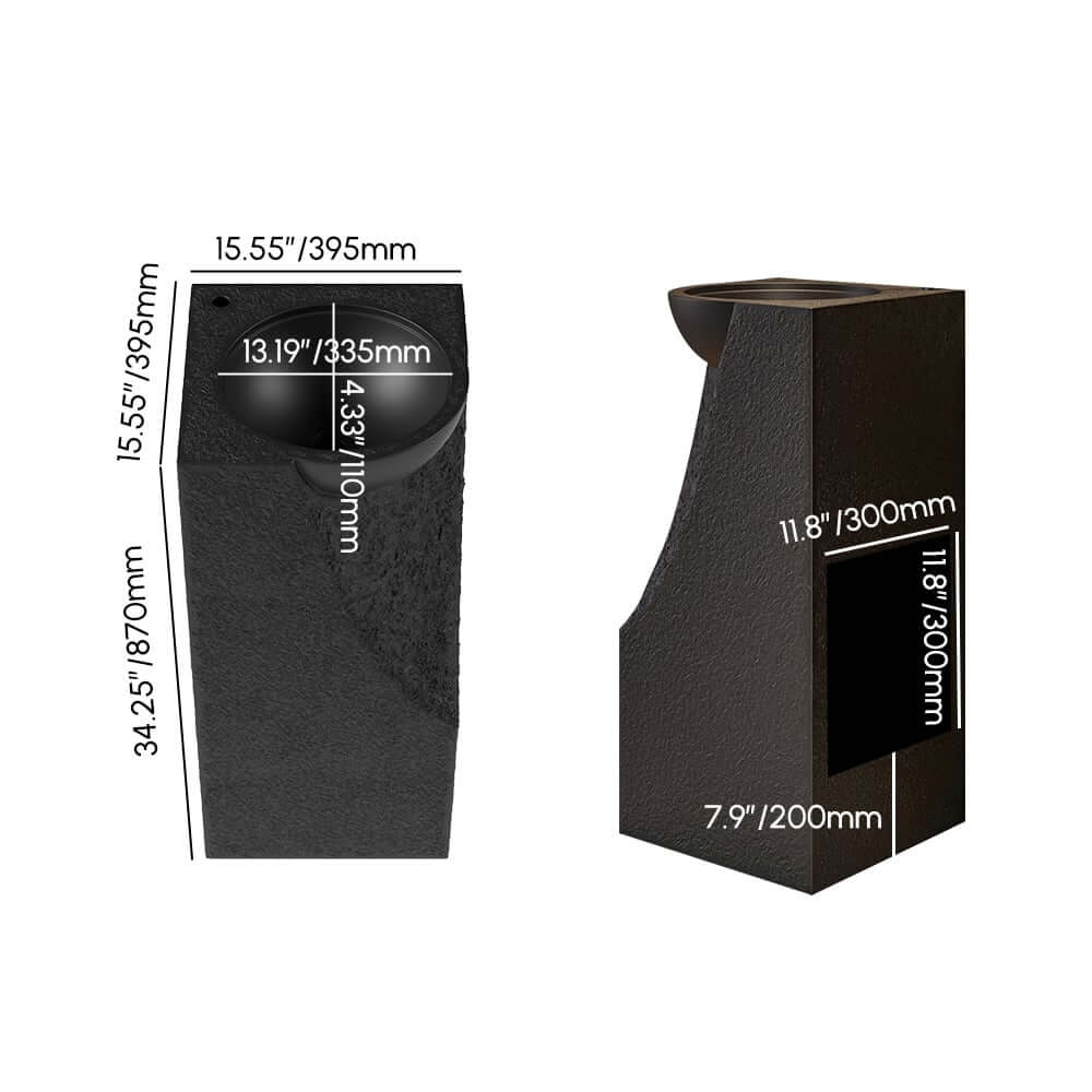 Japandi Style Stone Resin Freestanding Pedestal Sink Dimensions