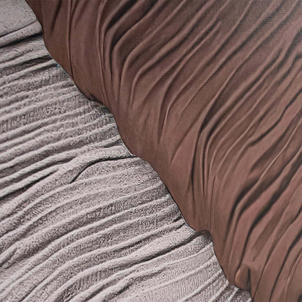 Japandi Wall Art with Abstract Texture in White and Brown