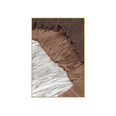 Japandi Wall Art with Abstract Texture in White and Brown