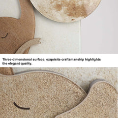 Japandi Wall Art with LED Moon and Elephant Design in MDF and Acrylic