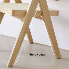 Japandi Walnut Arm Chair Set with Solid Back Design