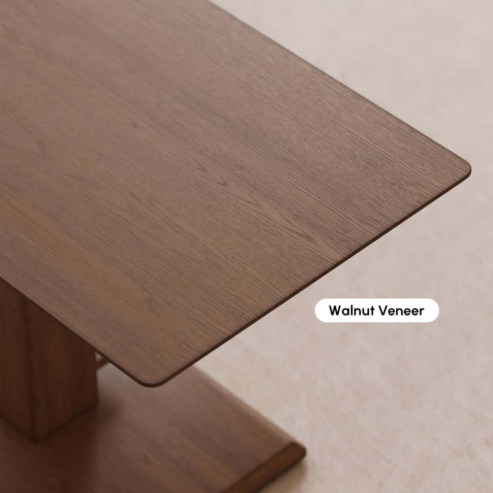 Japandi Walnut Lift-Top Coffee Table With Pedestal Base
