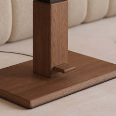 Japandi Walnut Lift-Top Coffee Table With Pedestal Base
