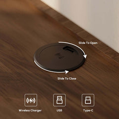 Japanese Style Floating Platform Bed with LED Lighting and Drawers