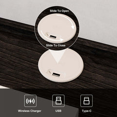 Japanese Style Floating Platform Bed with LED Lighting and Drawers