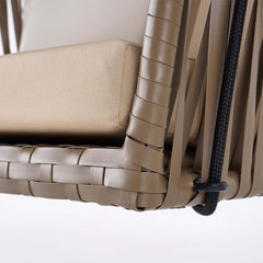 Khaki Traditional Weather-Resistant Arm Chair with Cushion