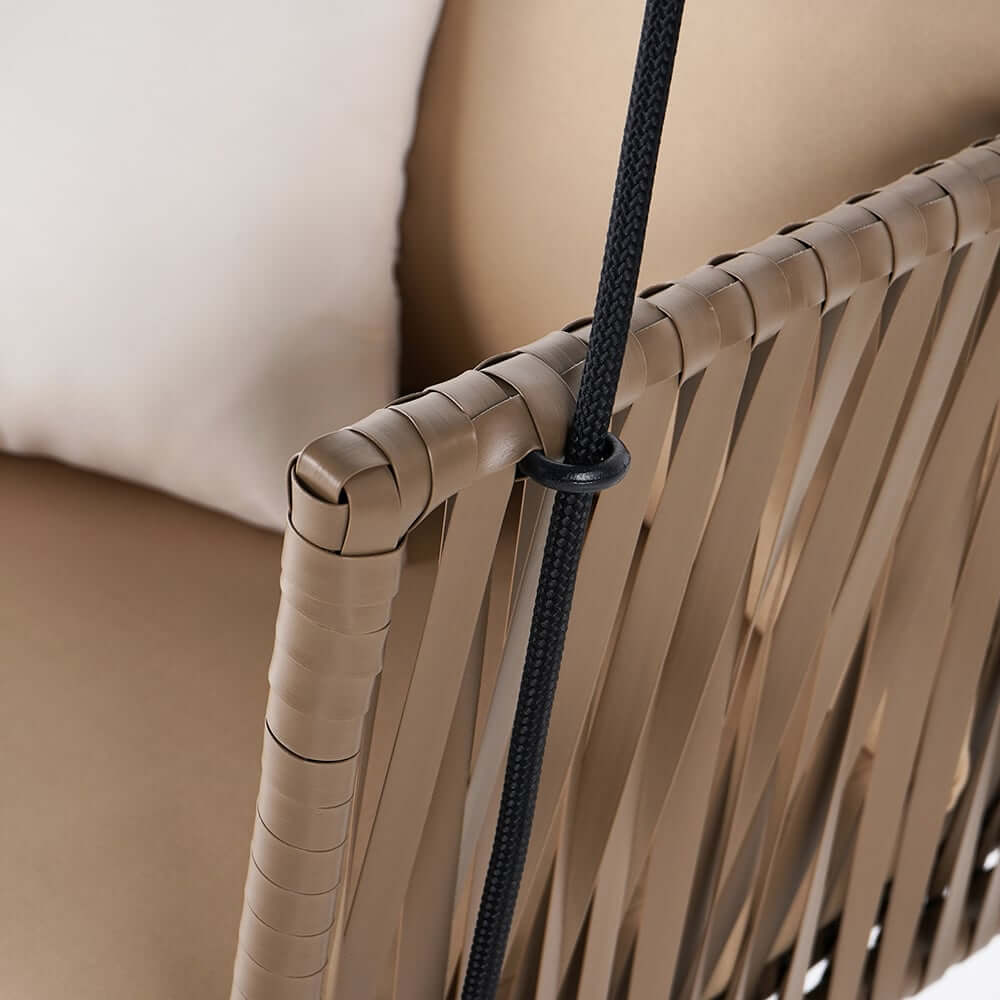 Khaki Traditional Weather-Resistant Arm Chair with Cushion