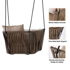 Khaki Traditional Weather-Resistant Arm Chair with Cushion