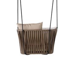 Khaki Traditional Weather-Resistant Arm Chair with Cushion