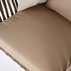 Khaki Traditional Weather-Resistant Arm Chair with Cushion