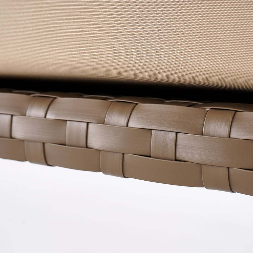 Khaki Traditional Weather-Resistant Arm Chair with Cushion