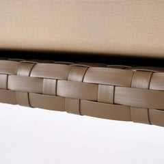 Khaki Traditional Weather-Resistant Arm Chair with Cushion