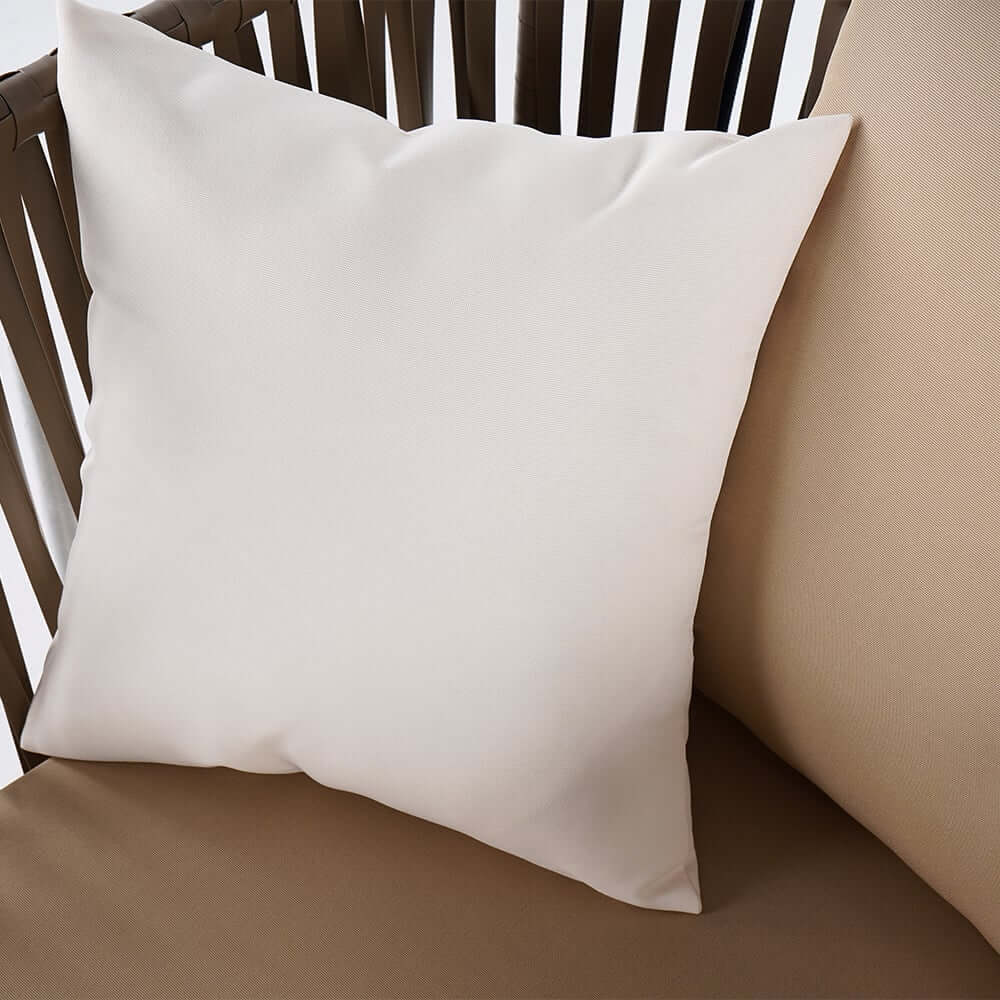 Khaki Traditional Weather-Resistant Arm Chair with Cushion