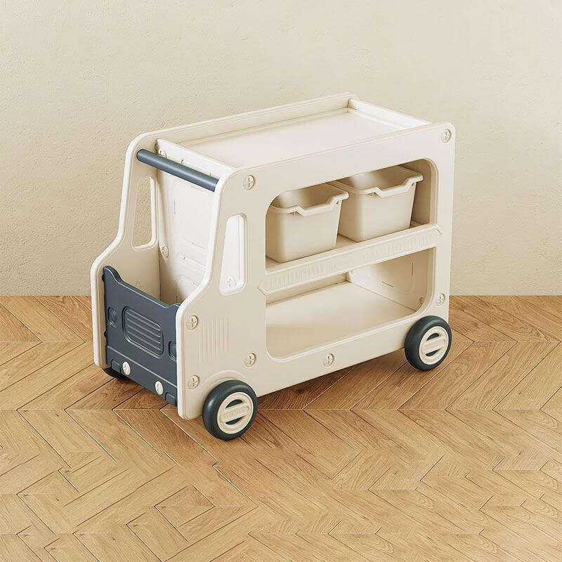 Kids' Car-Shaped Storage Unit with Open Shelves and Mobility Casters