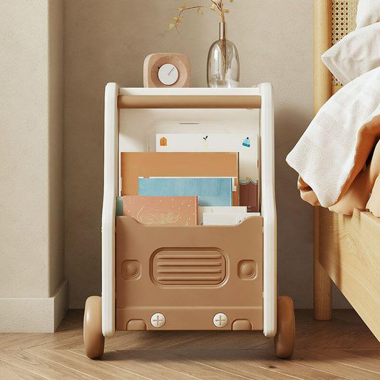 Kids' Car-Shaped Storage Unit with Open Shelves and Mobility Casters