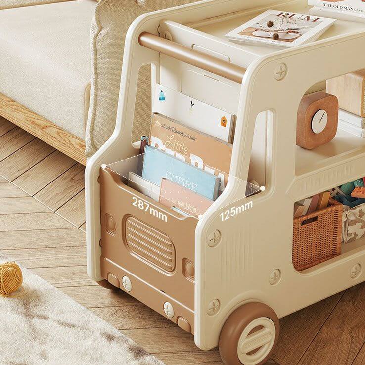 Kids' Car-Shaped Storage Unit with Open Shelves and Mobility Casters