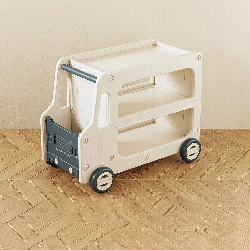 Kids' Car-Shaped Storage Unit with Open Shelves and Mobility Casters