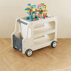 Kids' Car-Shaped Storage Unit with Open Shelves and Mobility Casters