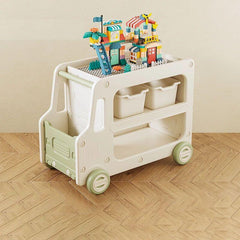 Kids' Car-Shaped Storage Unit with Open Shelves and Mobility Casters