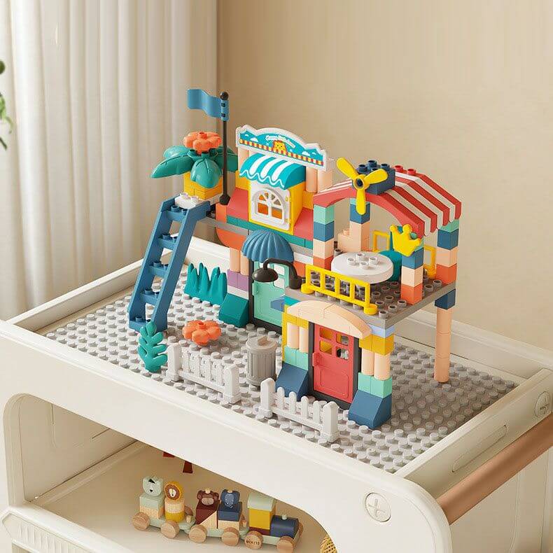 Kids' Car-Shaped Storage Unit with Open Shelves and Mobility Casters