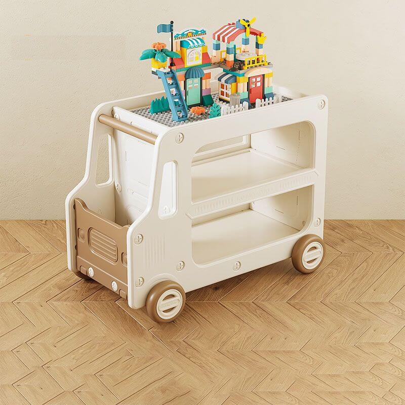 Kids' Car-Shaped Storage Unit with Open Shelves and Mobility Casters