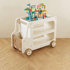 Kids' Car-Shaped Storage Unit with Open Shelves and Mobility Casters