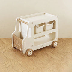 Kids' Car-Shaped Storage Unit with Open Shelves and Mobility Casters