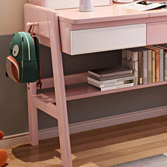 Kids Writing Desk Set with Tilt-Top and Storage Hutch