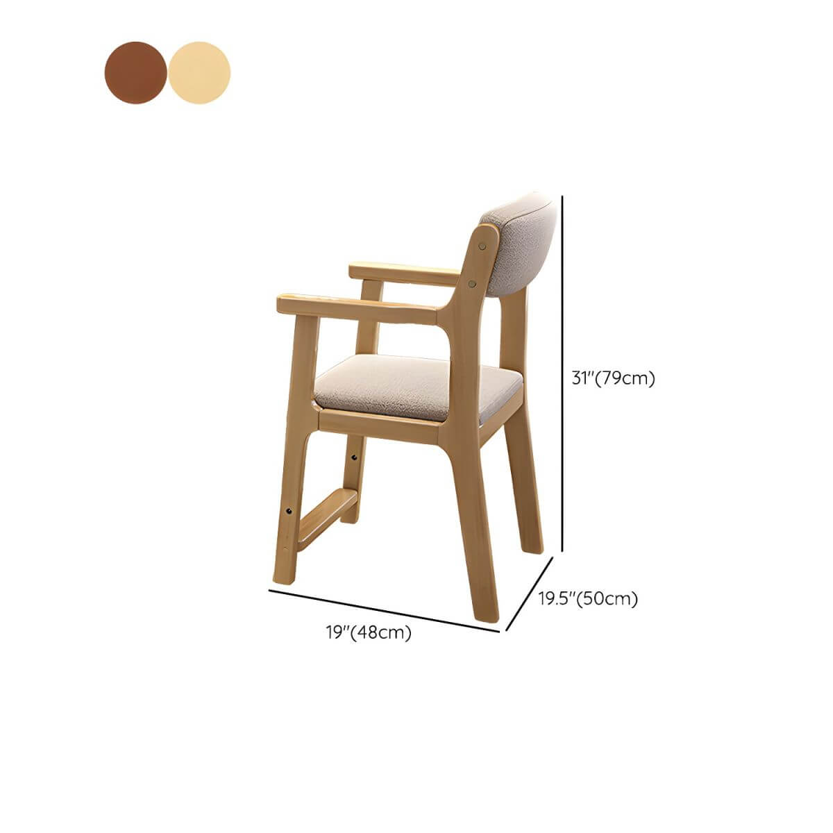 Kids Writing Desk Set with Tilt-Top and Storage Hutch Dimensions