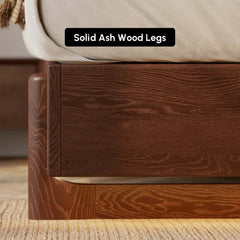 King Modern Walnut Bed With Wireless Charging & LED Lights