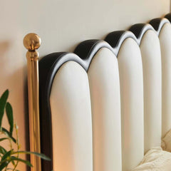 King Platform Bed with Black & White Piano Headboard