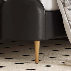 King Platform Bed with Black & White Piano Headboard