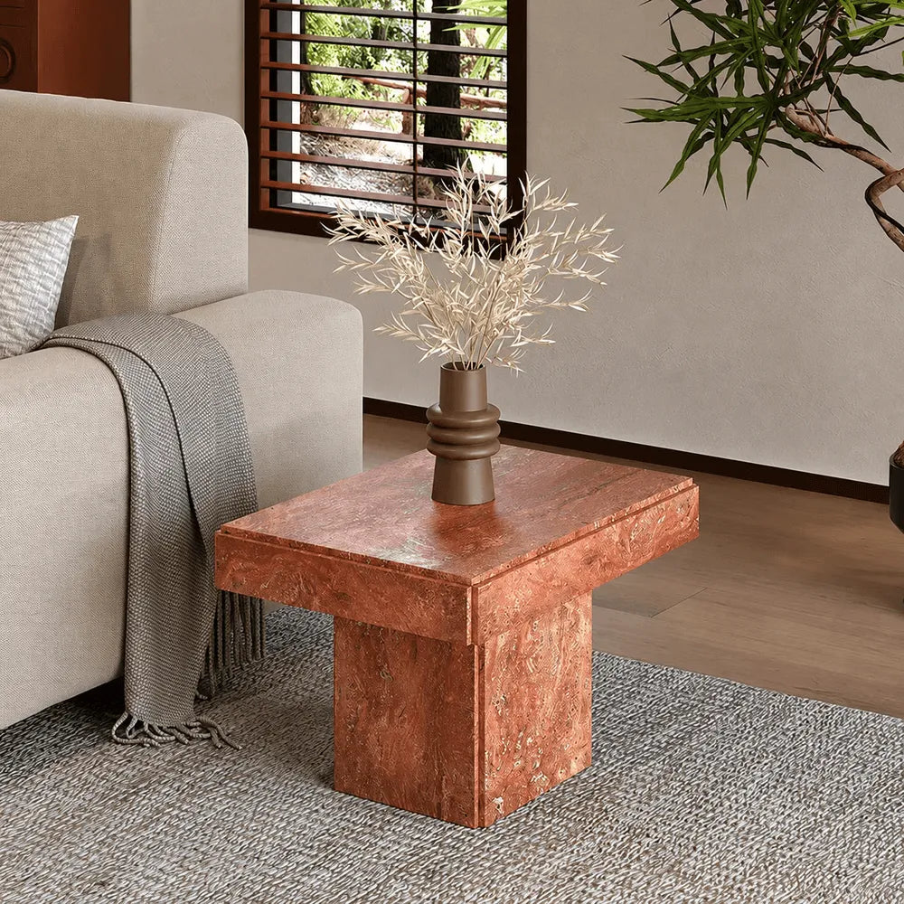 Layered Travertine Coffee Table Nest Set With Sculpted Form and Soft Edges