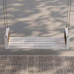 Light Gray Hanging Swing Bed with Aluminum Frame and Cushions