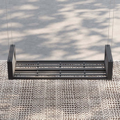 Light Gray Hanging Swing Bed with Aluminum Frame and Cushions