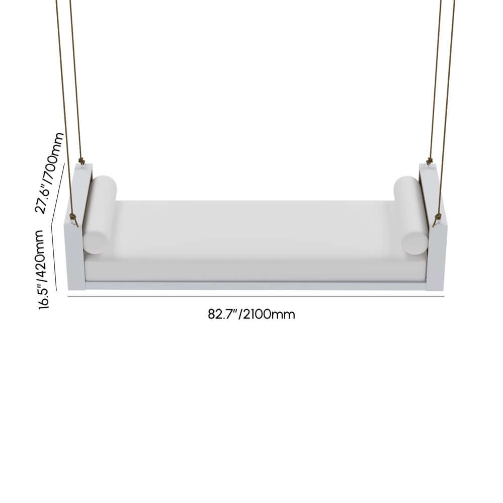 Light Gray Hanging Swing Bed with Aluminum Frame and Cushions Dimensions