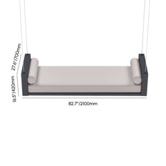Light Gray Hanging Swing Bed with Aluminum Frame and Cushions Dimensions