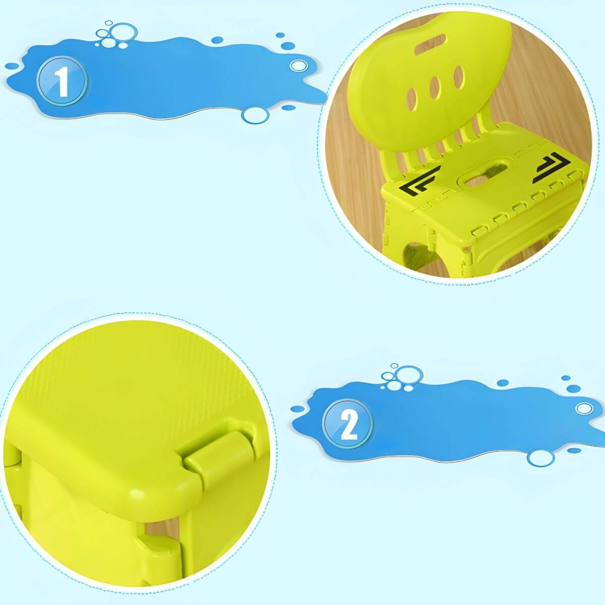 Lightweight Foldable Toddler Chair in Bright Solid Colors with Handle