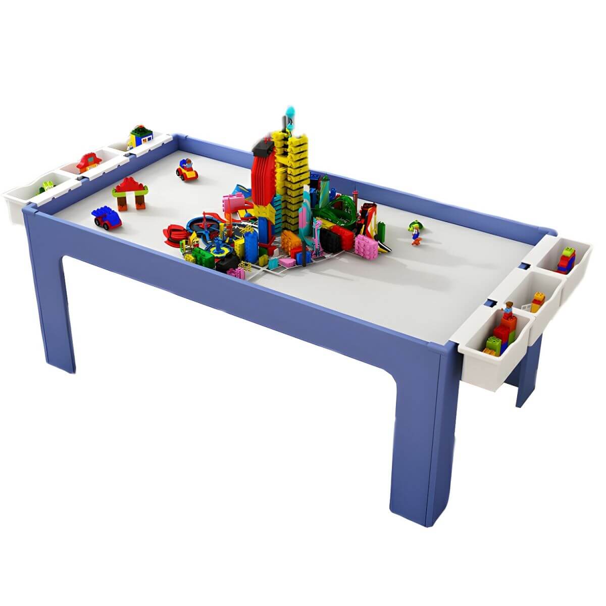 Matte Finish Wooden Kids Desk with Storage for Playroom