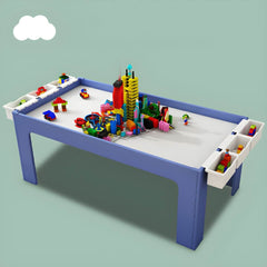 Matte Finish Wooden Kids Desk with Storage for Playroom