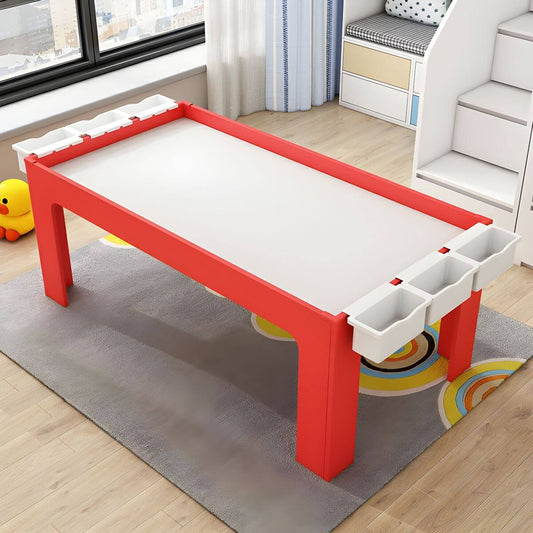 Matte Finish Wooden Kids Desk with Storage for Playroom