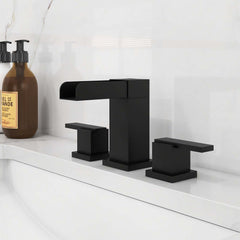 Mero Widespread Bathroom Faucet with Waterfall Spout and Lever Handles