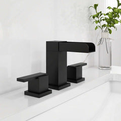 Mero Widespread Bathroom Faucet with Waterfall Spout and Lever Handles
