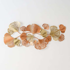 Metal Wall Art Gold Leaf Decor in Glam Style