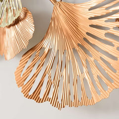 Metal Wall Art Gold Leaf Decor in Glam Style