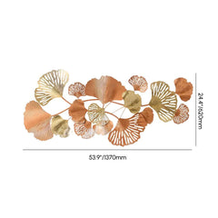 Metal Wall Art Gold Leaf Decor in Glam Style Dimensions